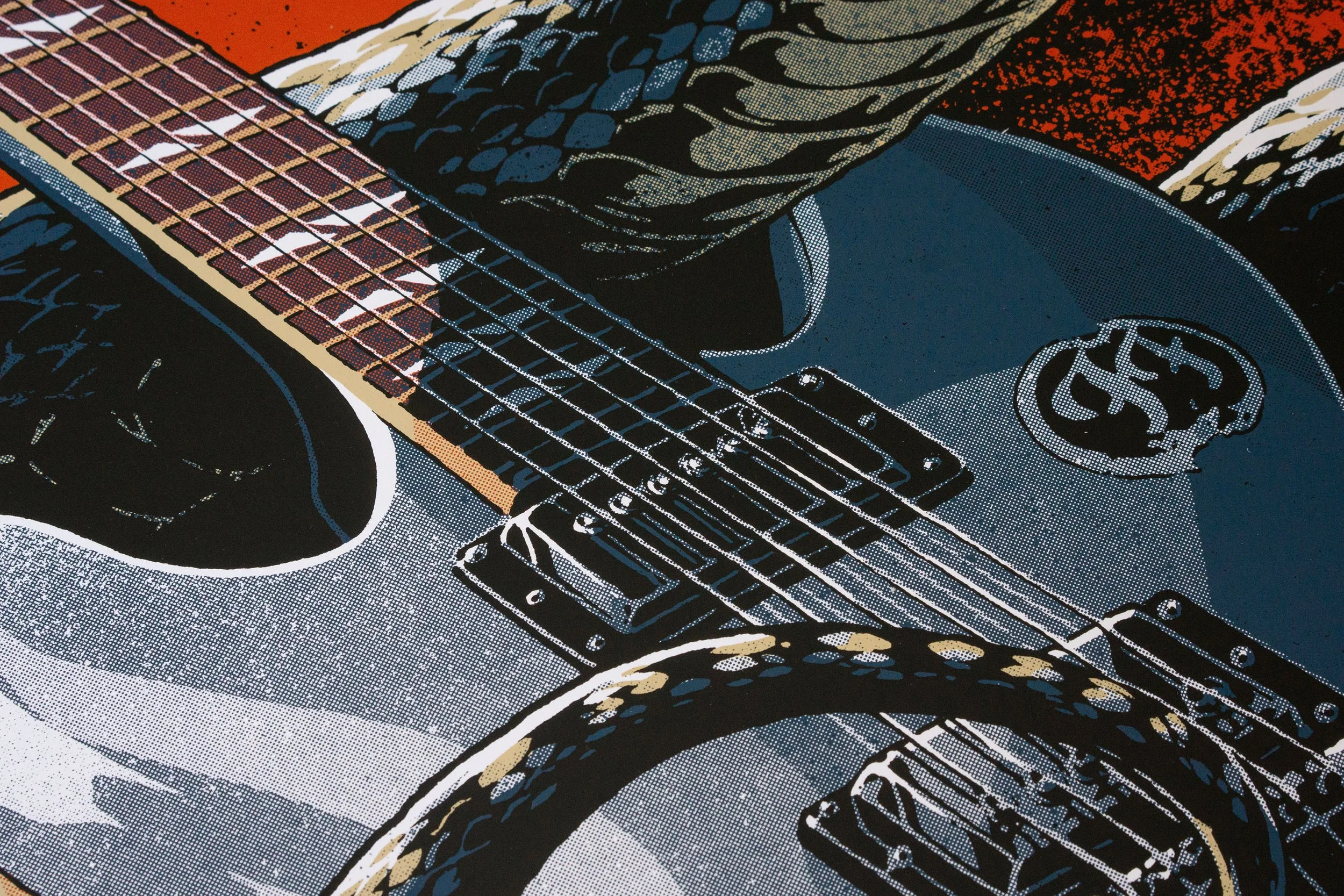 シルクスクリーンポスFOOFIGHTERS フレーム付き シルクスクリーンポス